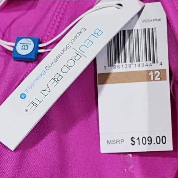 BLEU by Rod Beattie hot pink ruffle one piece bathing suit new!! - Picture 6 of 11